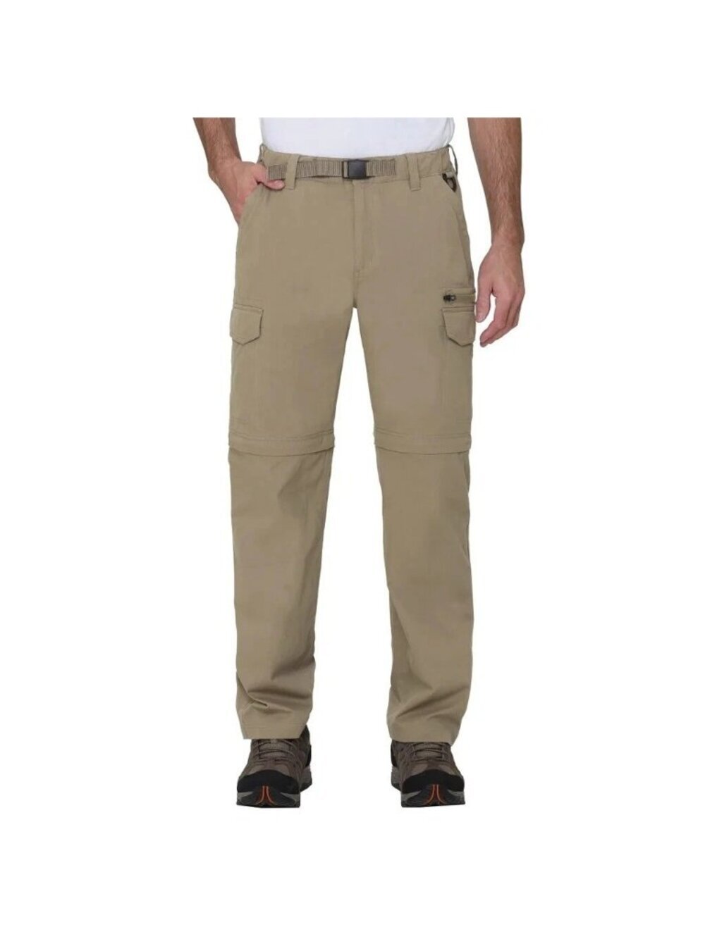 NWOT BC Clothing Convertible Men's L Cargo Pants/Shorts  Beige Outdoor Hiking
